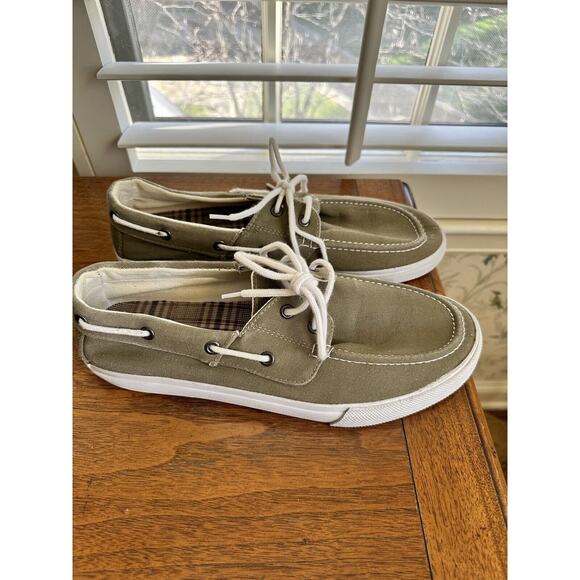 THOM MCAN GRAY CANVAS BOAT DECK MENS Size 9 SHOES - Picture 1 of 7